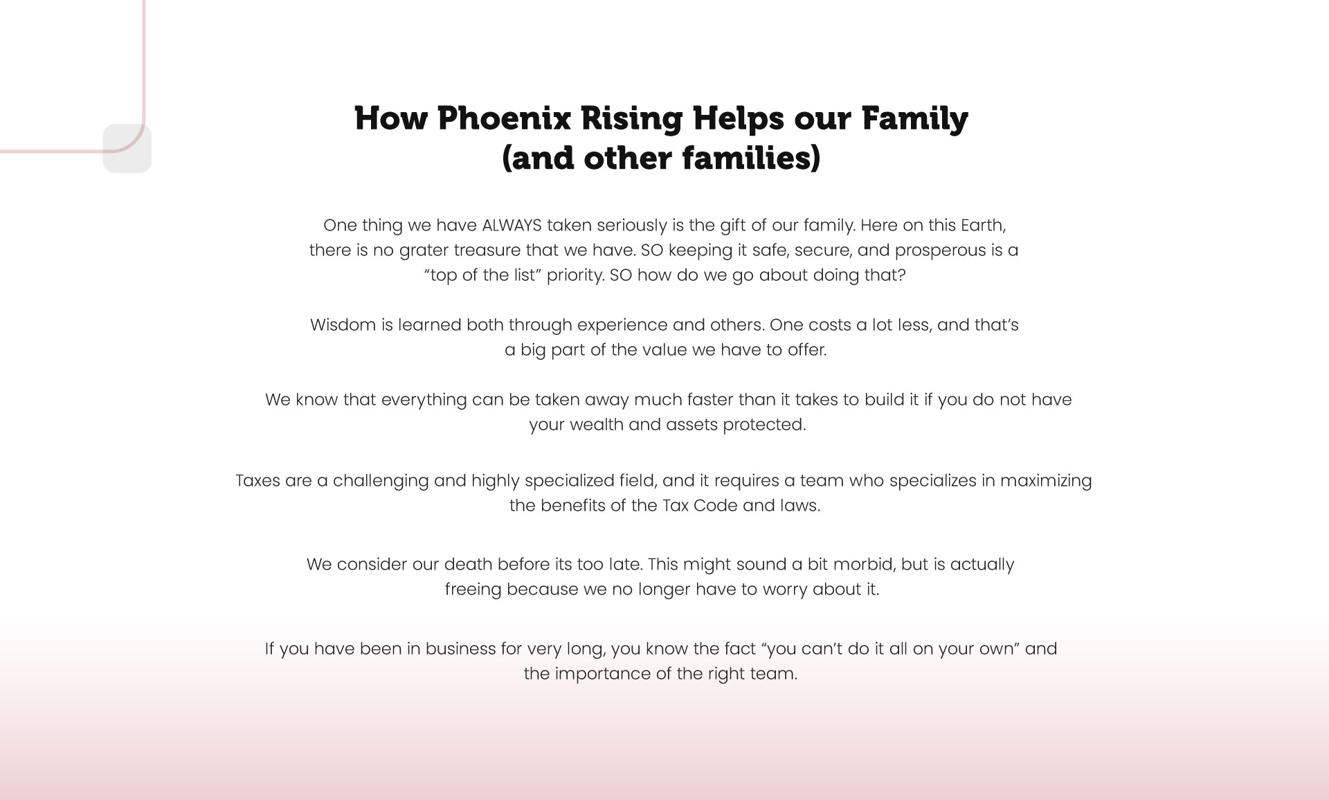 how phoenix rising helps family
